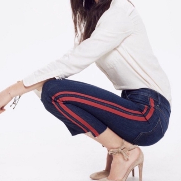 MOTHER Insider Crop Step Fray Jeans Speed Racer Size 26 - Picture 2 of 15